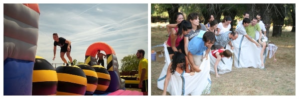 Niños disfrutando de la actividad de HUmor Amarillo en MAdrid